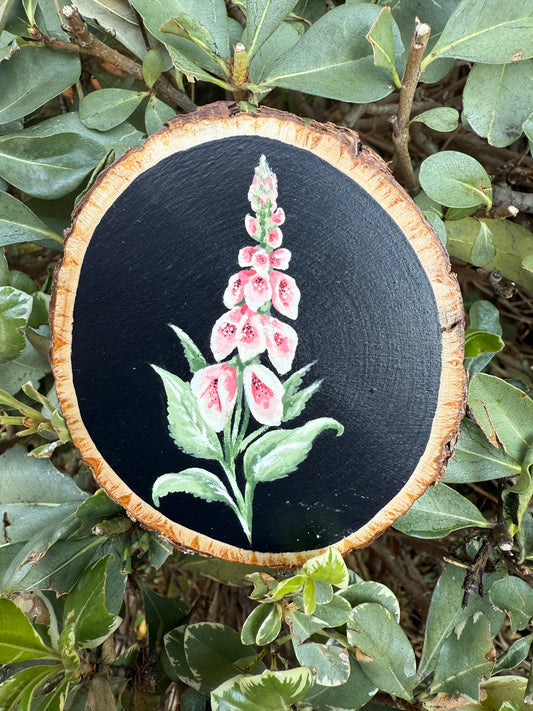 Foxglove Painting on Wood