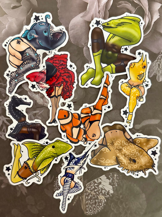 Hey There Sailor - Pinup Mermaid Stickers